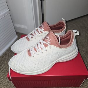 APL Women's White and Pink Athletic Shoes